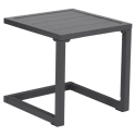 Set di 2 lettini BARBADOS in textilene grigio e tavolino - alluminio grigio antracite