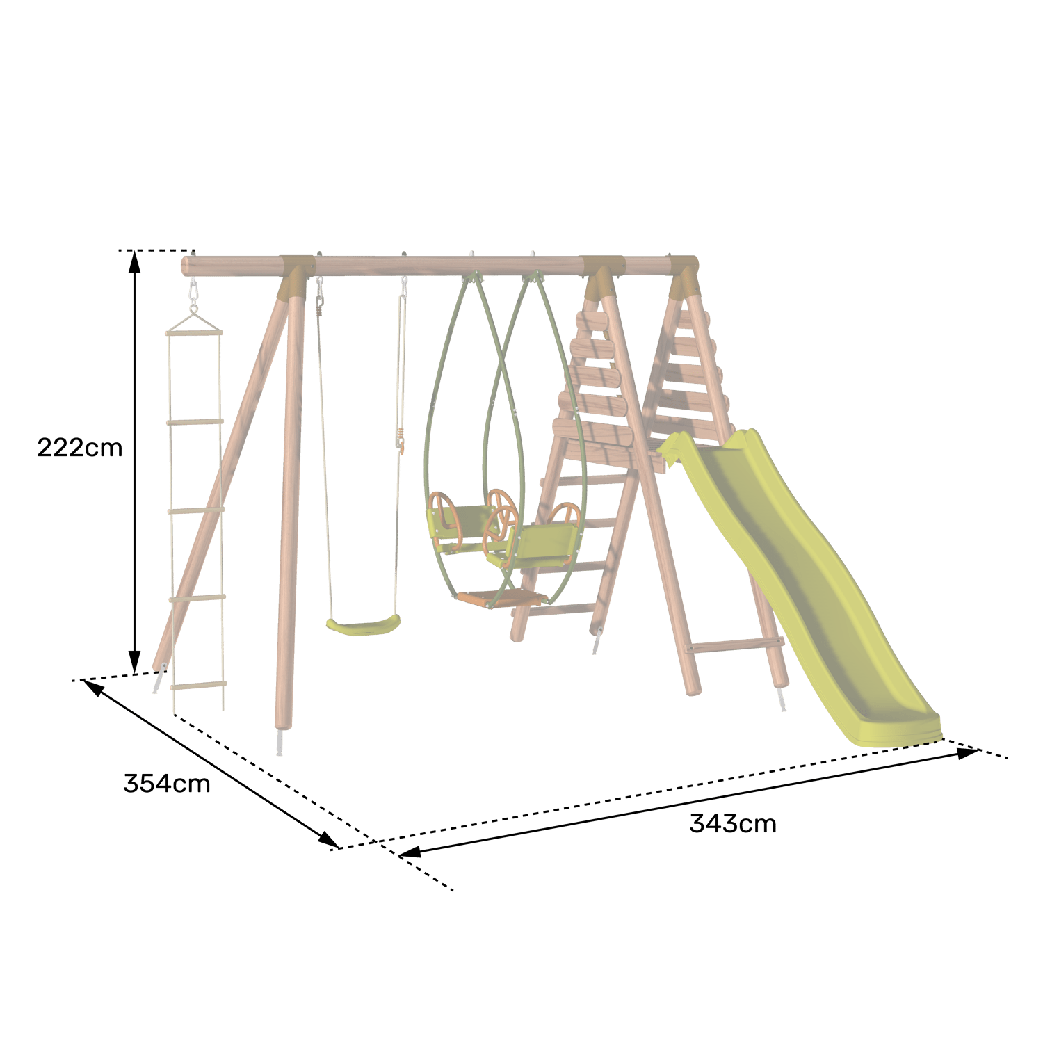 Soulet - Station en bois avec portique 3 agrès et toboggan LAVANDE