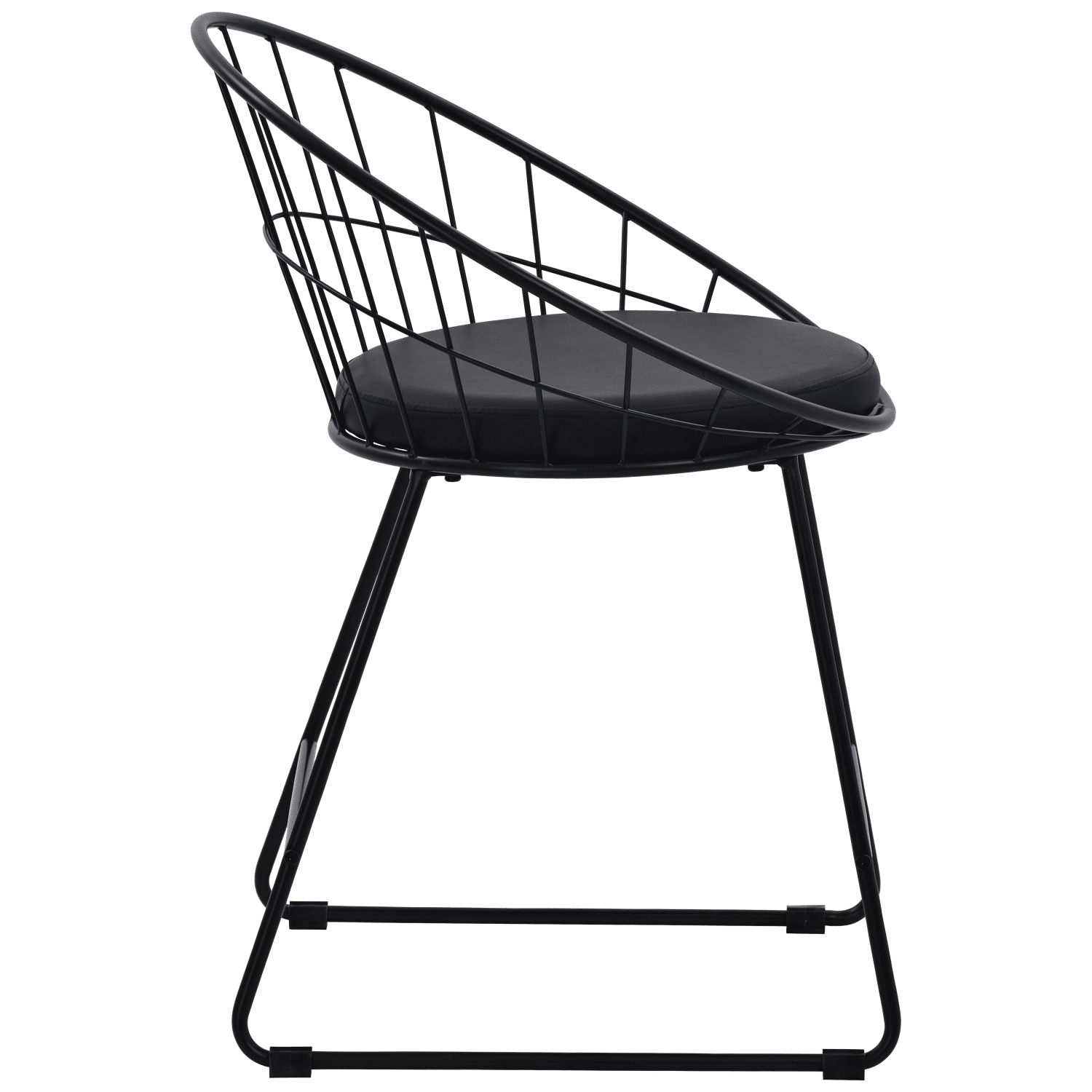 Pack de 2 sillas de metal negro y cojín negro ALEX