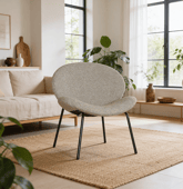 Fauteuil en tissu vert chiné