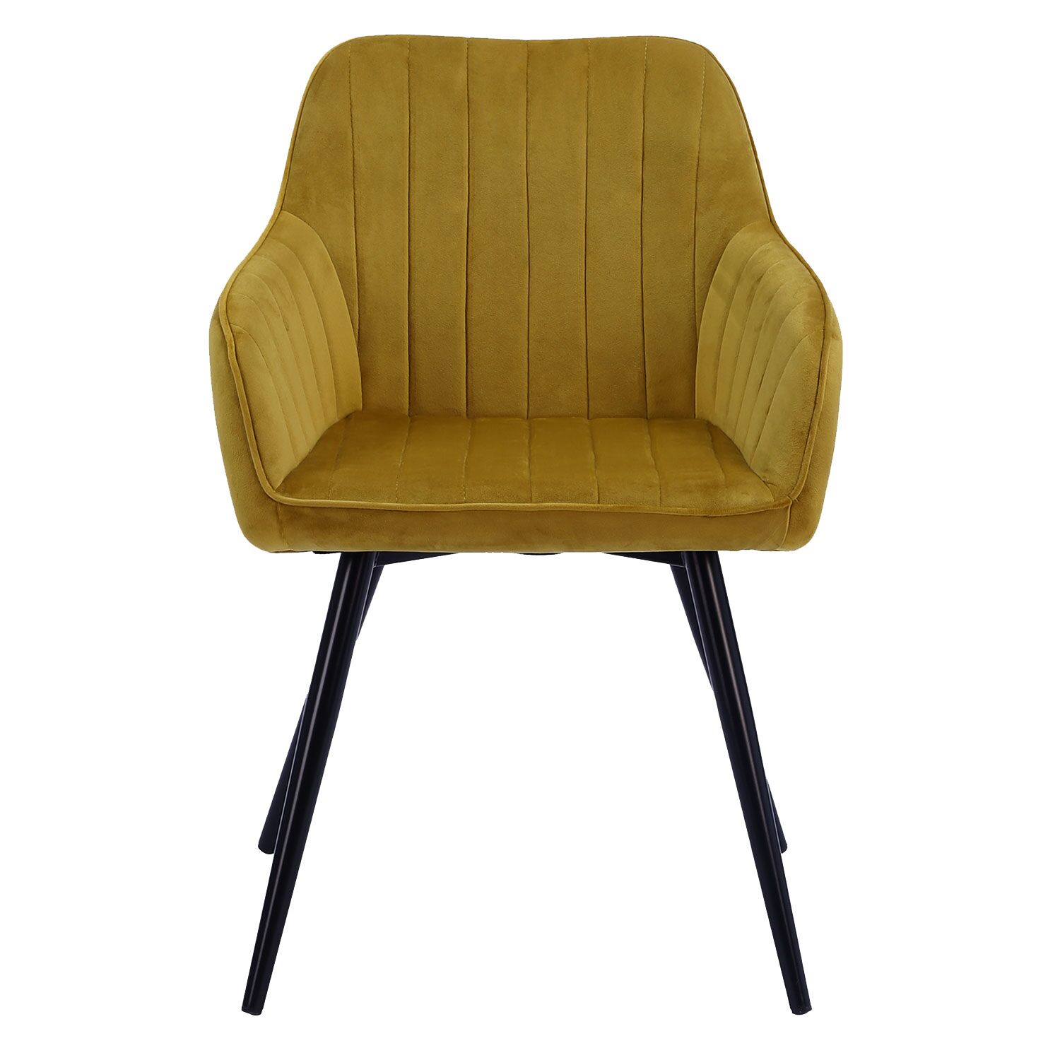 2er Set Samtstühlen BERTILLE senffarben