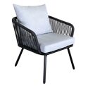 Conjunto de muebles de jardín de cuerda OUVÉA gris claro 4 asientos