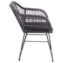 Set di 2 poltrone in rattan sintetico nero con cuscini CINTA