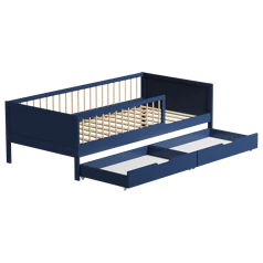 Cama de criança azul escuro...