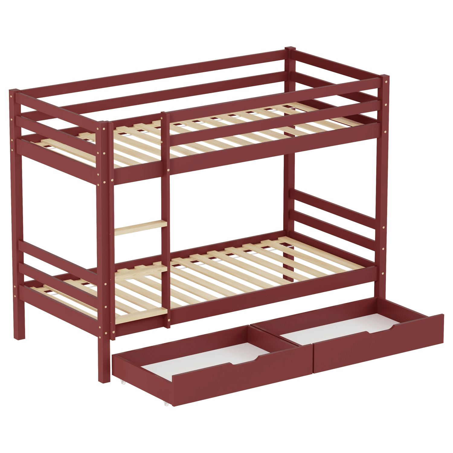 Kinderstapelbed 190x90cm terracotta met laden