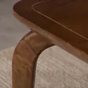 Mesa de centro em madeira maciça de manga tingida escura 100cm