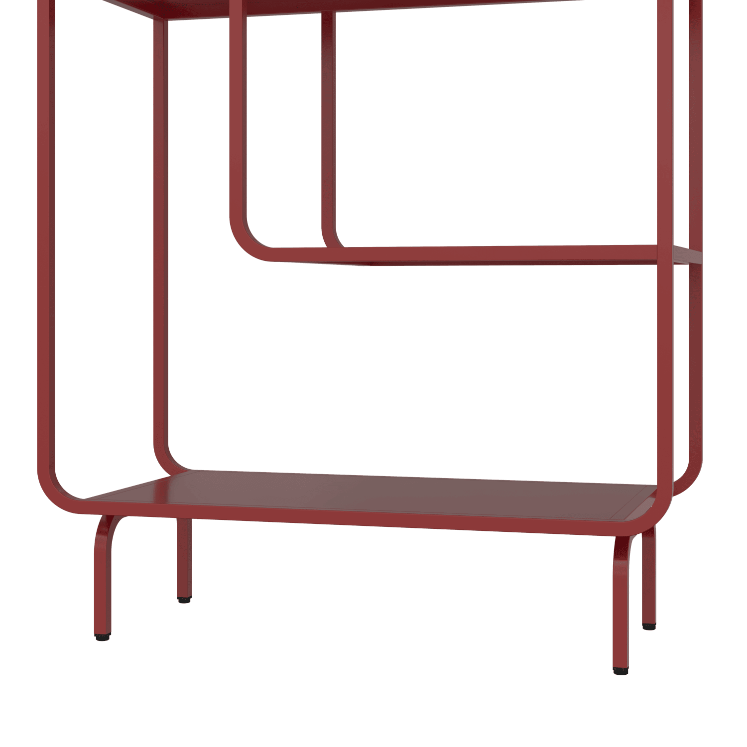 Console design en métal rouge carmin