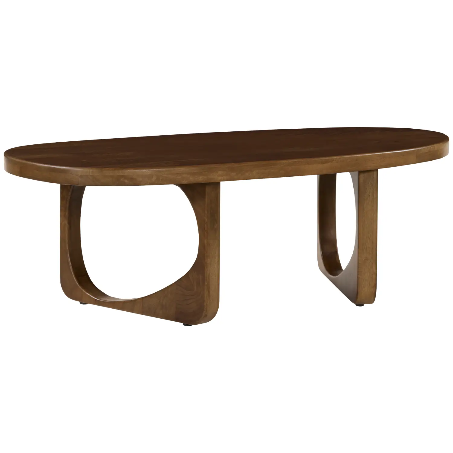 Mesa de centro em madeira maciça de manga tingida escura 120cm