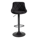 Lot de 2 tabourets de bar en velours noir ROBIN