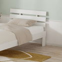Houten bed met hoofdbord 90x190cm wit FINN