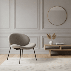 Sillón de tela moteada...