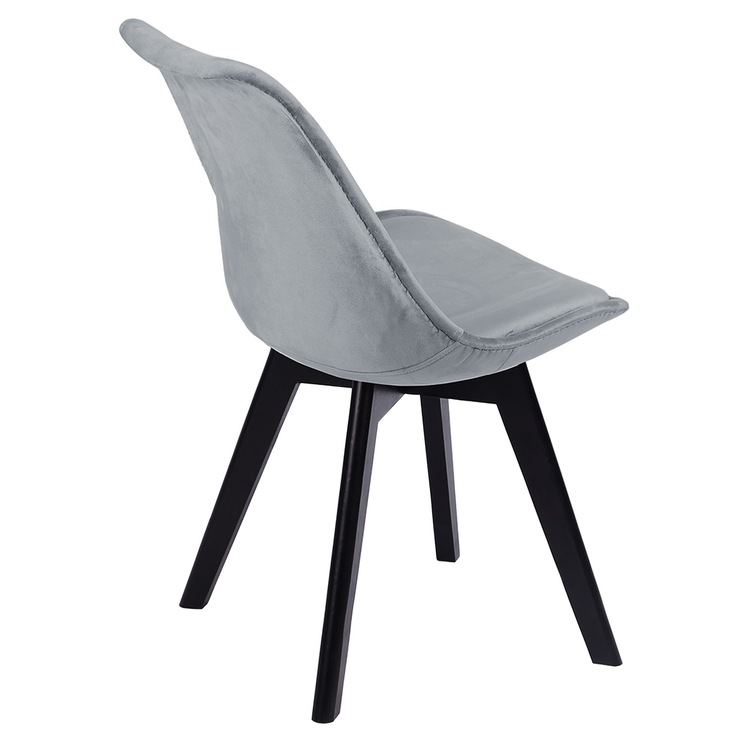 Set di 4 sedie in velluto grigio NORA con cuscino