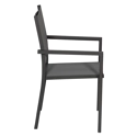 Set van 8 antraciet aluminium stoelen - grijs textilene