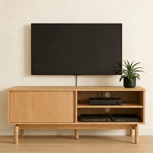 Meuble TV en bois 120cm
