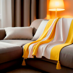 Couverture plaid 100% coton...