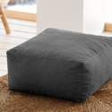 Puff cuadrado 50x50cm pana gris desierto