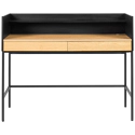 ARTHUR bureau met 2 lades in hout en zwart