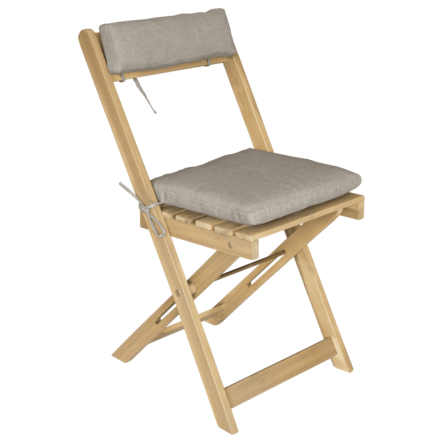 Set da tavolo e sedie per 2 posti in acacia e cuscini sabbia BENAGIL