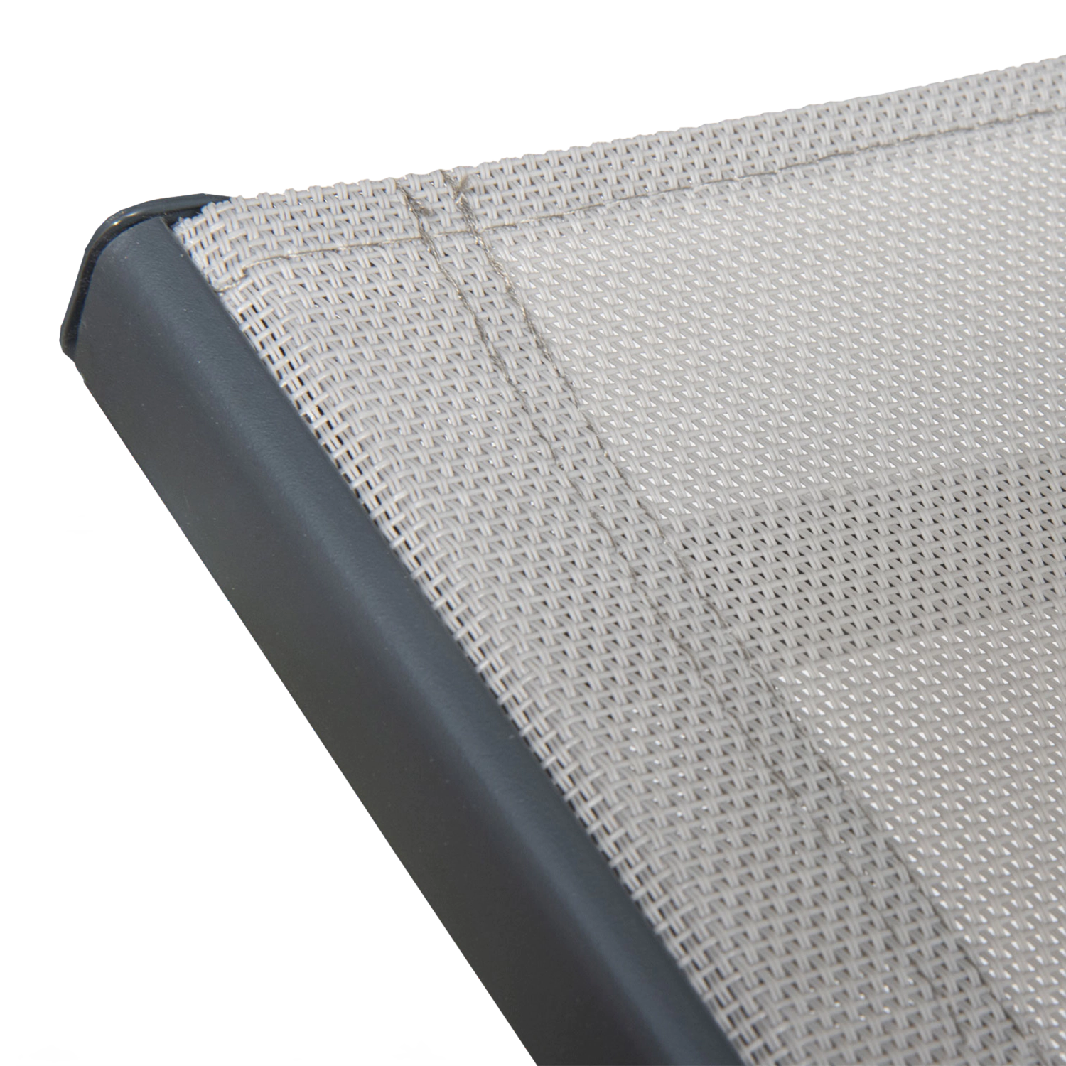 Conjunto de 2 espreguiçadeiras dobráveis SICILIA em textileno cinzento - estrutura antracite