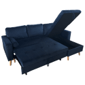 Eck-Couchgarnitur JAMES 3-Sitzer in blauem Velours