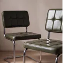Lot de 2 chaises cantilever en simili vert kaki