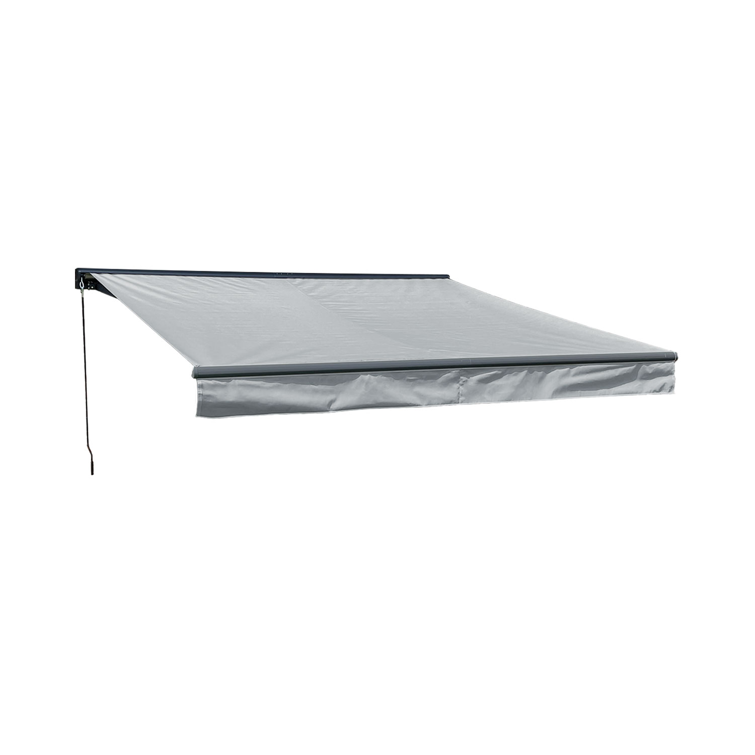SAULE luifel 3,5 × 3m met half luifel - Grijs doek en grijze structuur