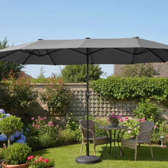 Parasol double 2x4m LINAI gris