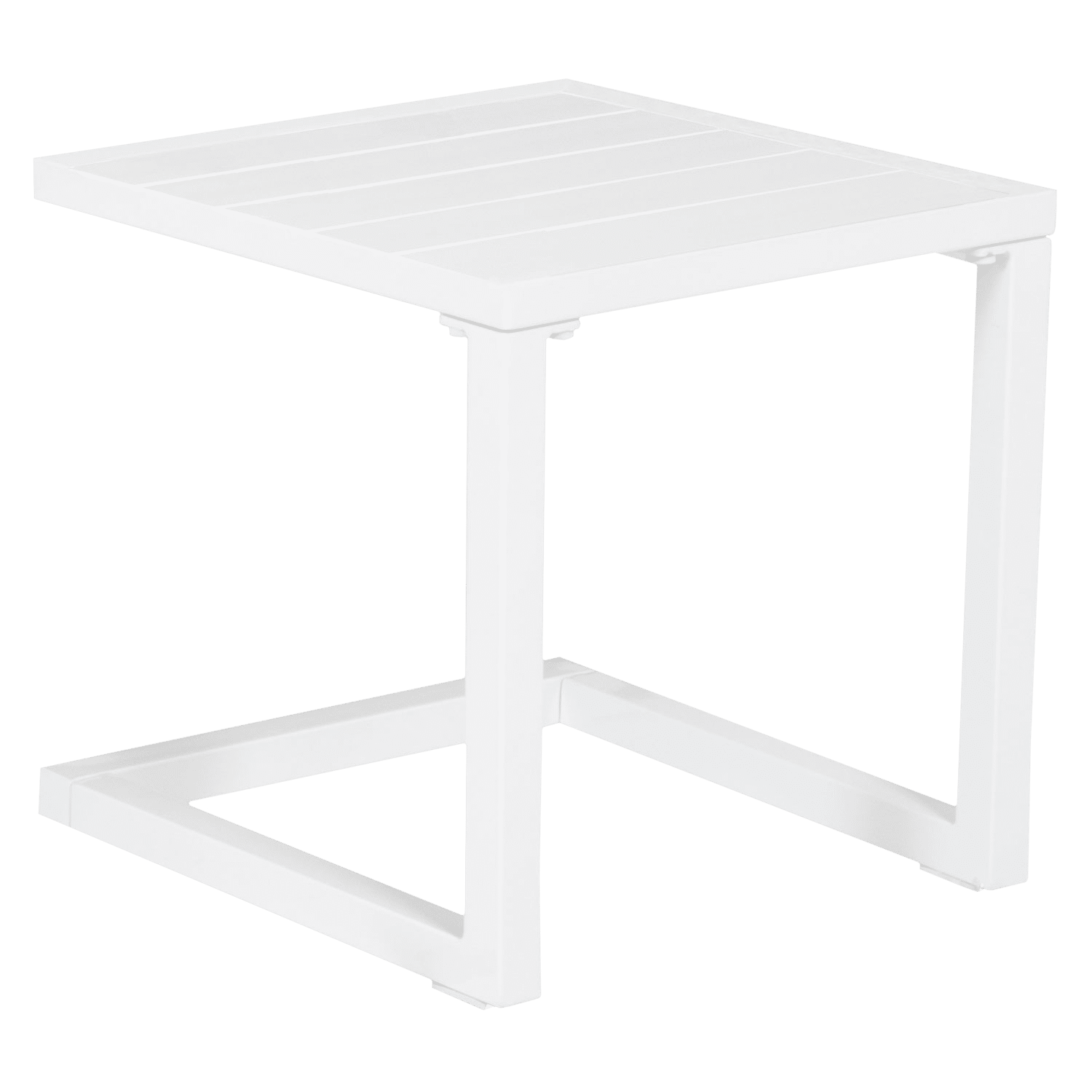 Set 2 bains de soleil et table d'appoint BARBADOS en textilène bleu - aluminium blanc