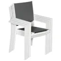 Salon de jardin extensible en textilène gris 10 places - aluminium blanc