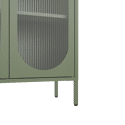 Armoire en métal vert kaki et verre 180cm YASMINE