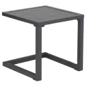 Set bain de soleil et table d'appoint en textilène gris - aluminium gris anthracite