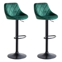 Lot de 2 tabourets de bar en velours vert ROBIN