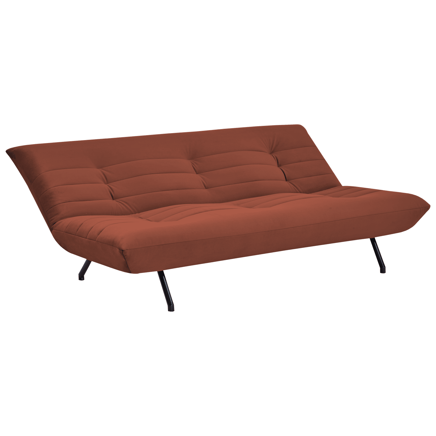 Canapé convertible 3 places en velours terracotta ANATOLE