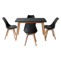 Conjunto de mesa extensible HELGA 120 / 160cm y 4 sillas NORA