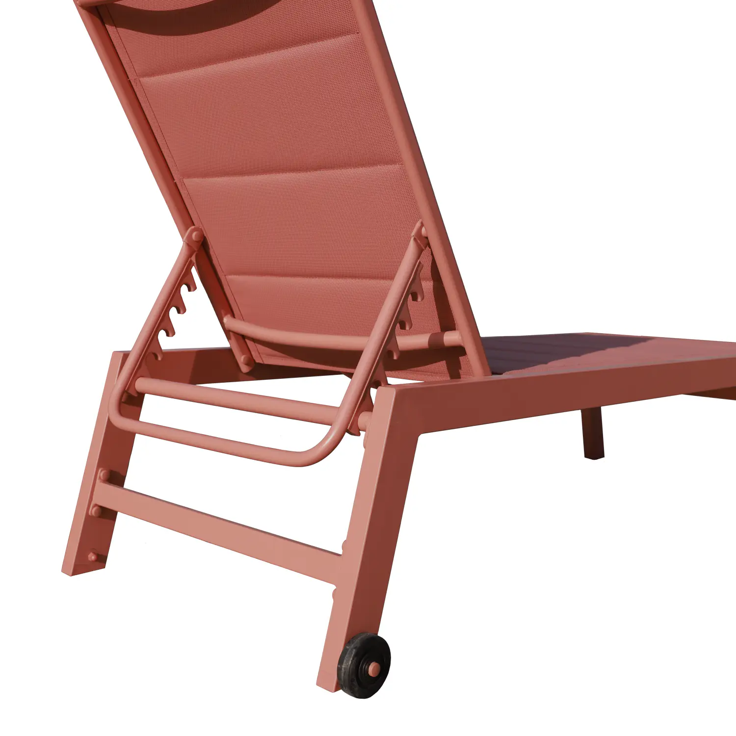 Bain de soleil en textilène terracotta - aluminium terracotta