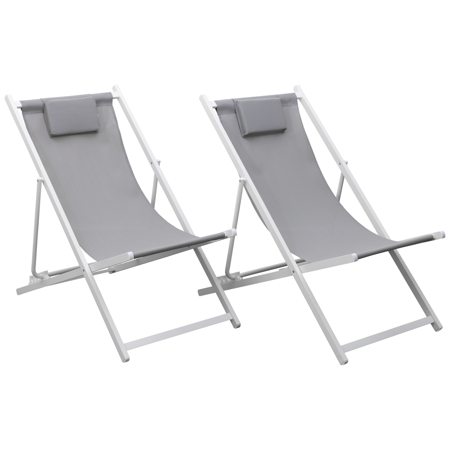 Set van 2 CYPRUS stoelen - grijs textilene/witte structuur