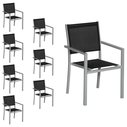 Set di 8 sedie in alluminio...