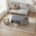 Table basse avec tiroir style scandinave grise