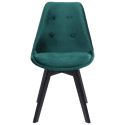 Lot de 4 chaises en velours NORA vertes avec coussin