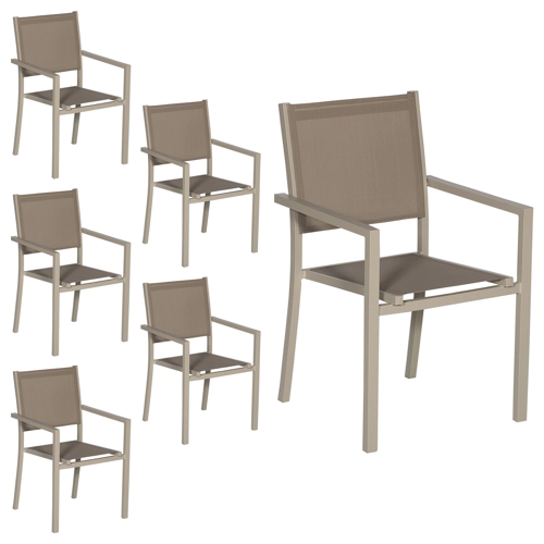 Set di 6 sedie in alluminio...