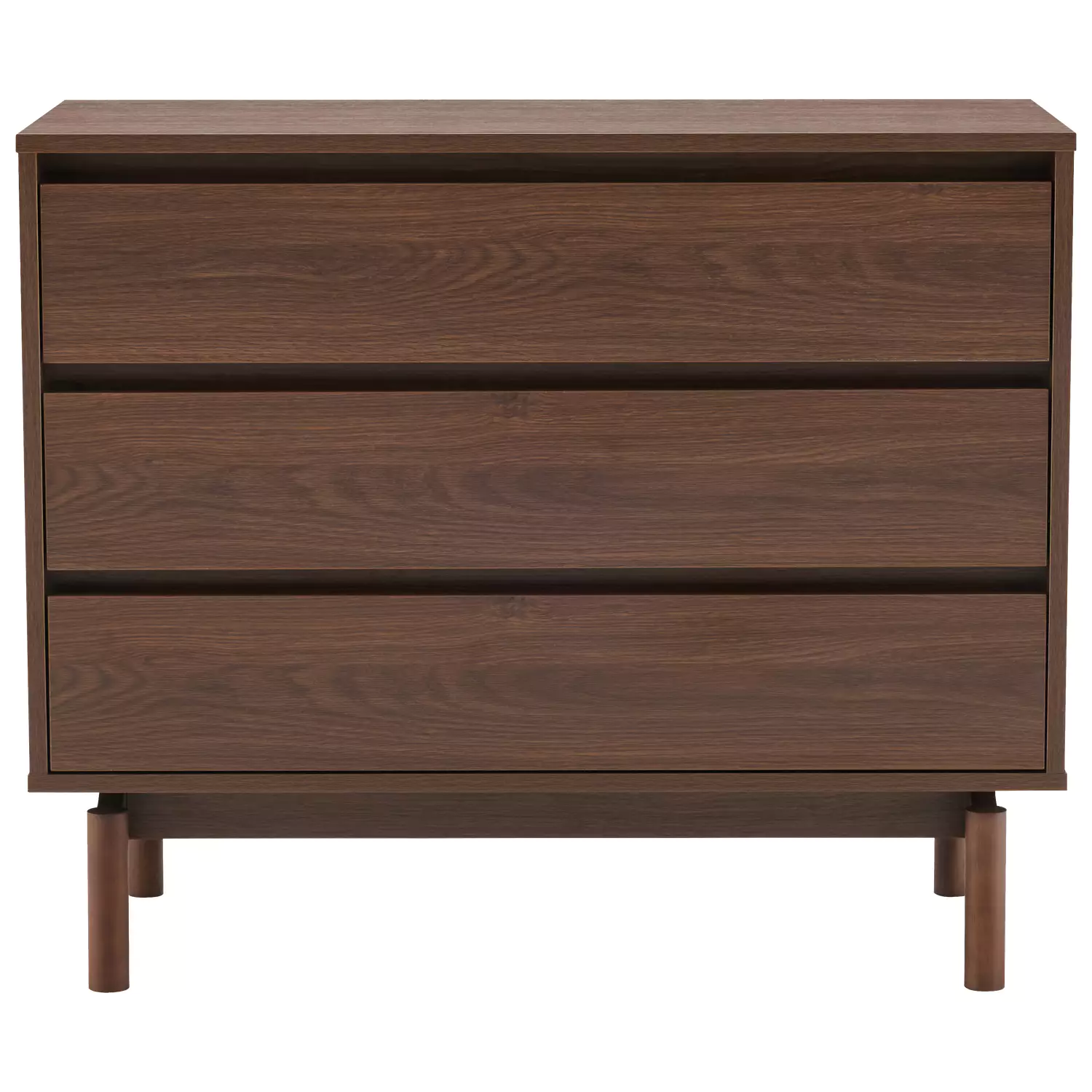Donkere houten commode 3 lades SARAH