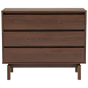 Donkere houten commode 3 lades SARAH