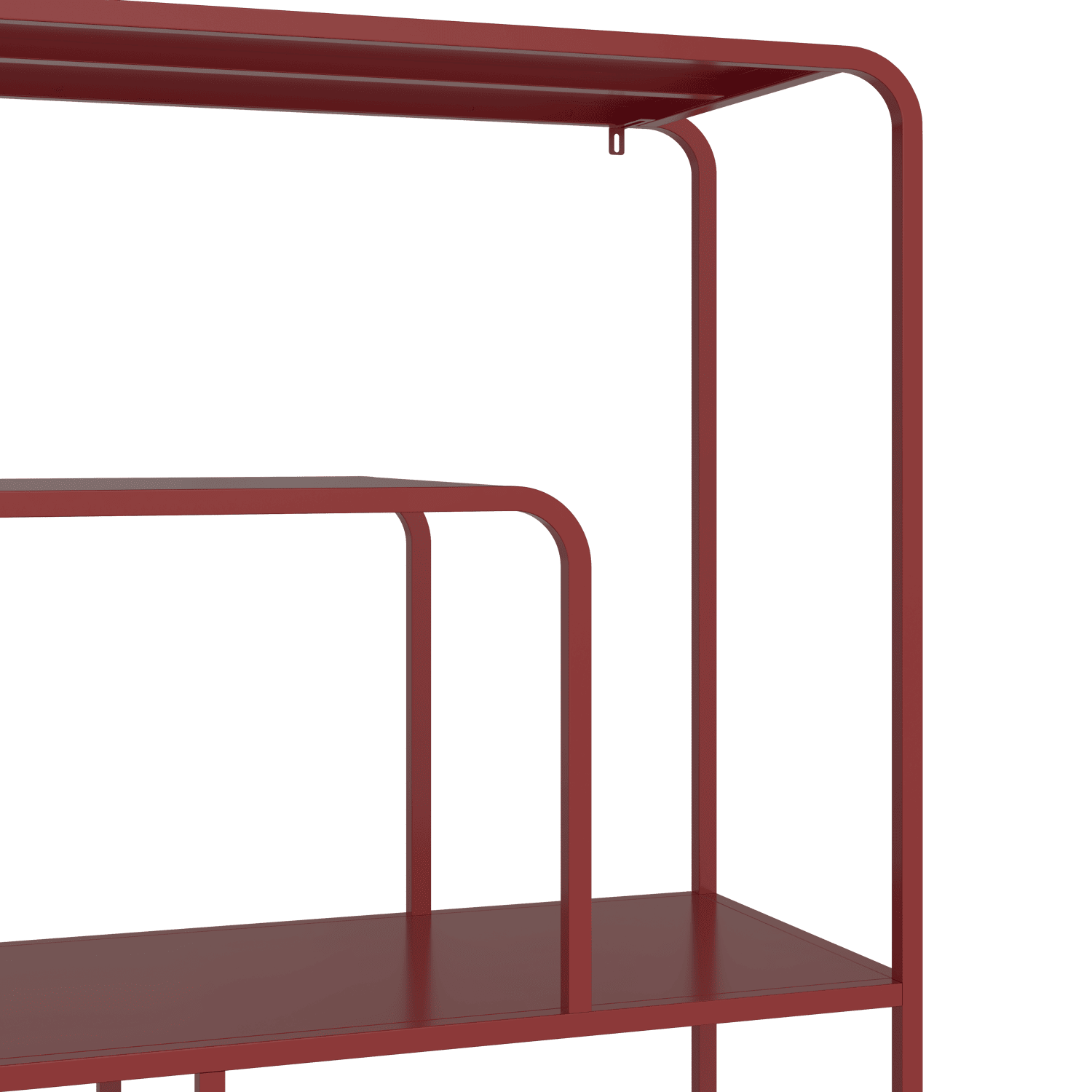 Console design en métal rouge carmin