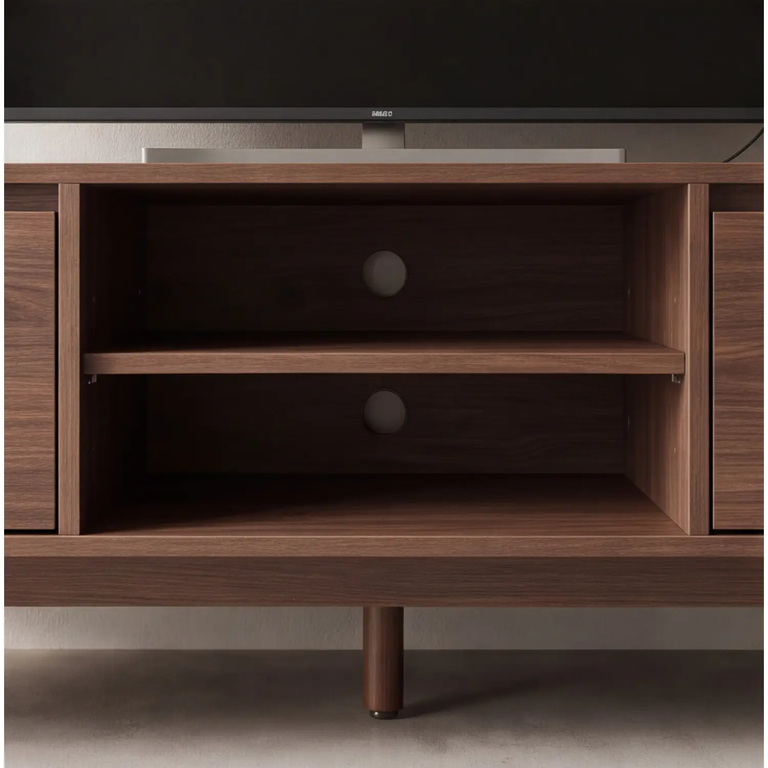 Mueble TV en madera oscura 160cm