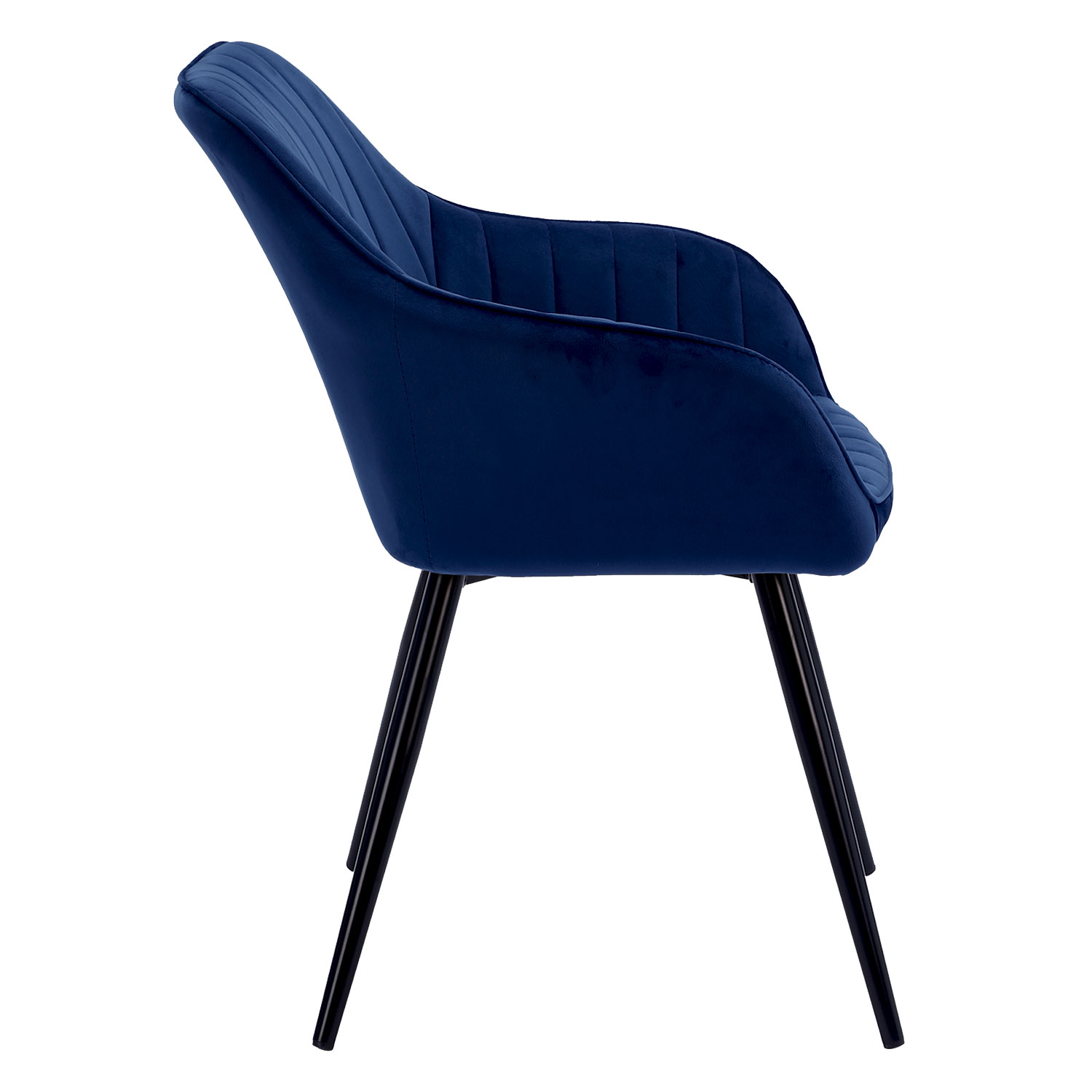 Chaise en velours BERTILLE bleue