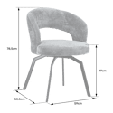 Cadeira EHBA em chenille cinzento