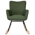 Fauteuil à bascule en tissu boucle vert kaki KAIRA