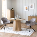 LIV Tavolo da pranzo rotondo 110 cm in stile scandinavo