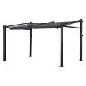 Pergola voor wandmontage 3 × 4m FRÉJUS grijs - aluminium structuur