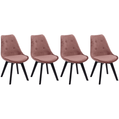 Set di 4 sedie in velluto...